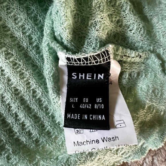 Mint Green Tank Top Ribbed Textured Size L Large 8/10 - Picture 2 of 2